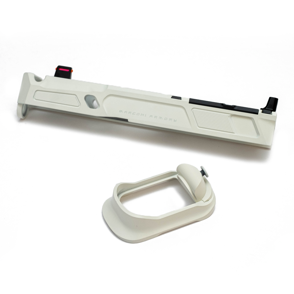 (Special Limited Edition) White Storm Trooper Cerakote® Marconi X19.2 RMR Ported Slide + Magwell + Blacklist Barrel - Image 5