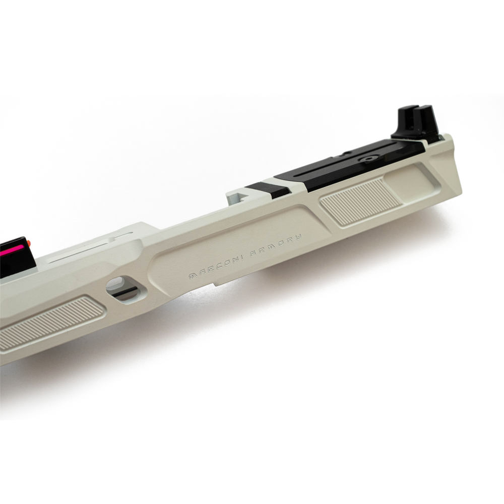 (Special Limited Edition) White Storm Trooper Cerakote® Marconi X19.2 RMR Ported Slide + Magwell + Blacklist Barrel - Image 3